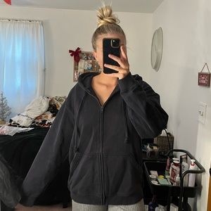 Oversized Navy Zip Up Hoodie